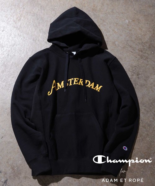 Champion（チャンピオン）の「【Champion】別注 ロゴプリントパーカー（パーカー・メンズ・ライトグレー/ブラック/グレー/オレンジ/ブラック系その他/オレンジ系その他・LL/M/L）」の2枚目の写真