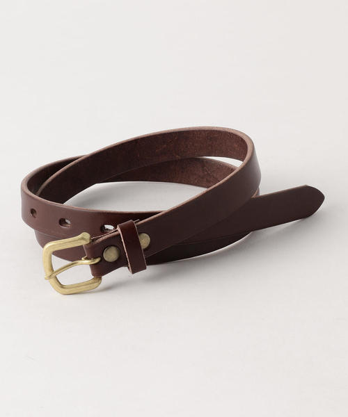 coen（コーエン）の「栃木レザーナローベルト20ｍｍ（ベルト・レディース・ブラウン/ダークブラウン・FREE）」の2枚目の写真