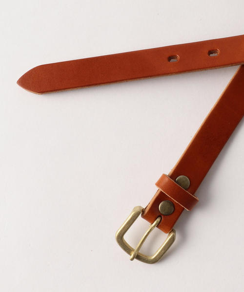 coen（コーエン）の「栃木レザーナローベルト20ｍｍ（ベルト・レディース・ブラウン/ダークブラウン・FREE）」の3枚目の写真