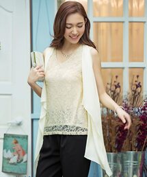 OSYAREVO（オシャレボ）の「レース×シフォン セットアップ（セットアップ）」