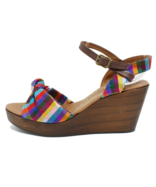 Ray BEAMS（レイビームス）の「○GAIMO / マドラスチェック サンダル（サンダル・レディース・その他1・38/35/37/36）」の2枚目の写真