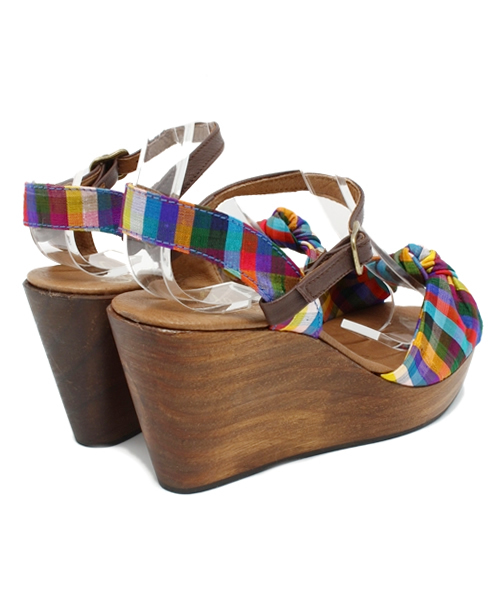 Ray BEAMS（レイビームス）の「○GAIMO / マドラスチェック サンダル（サンダル・レディース・その他1・38/35/37/36）」の4枚目の写真