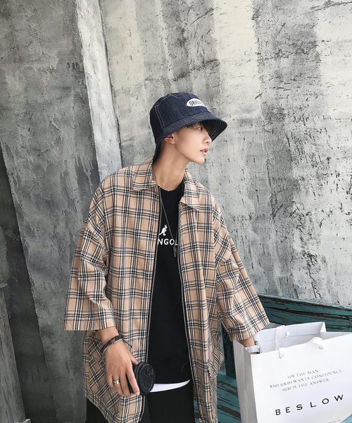 neos（ネオス）の「【neos -addictive design-】ルーズシルエット フルジップ チェック スウィングトップ（ブルゾン・メンズ・ベージュ/ネイビー/グレー・MEDIUM/LARGE）」の7枚目の写真