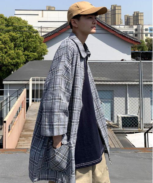 neos（ネオス）の「【neos -addictive design-】ルーズシルエット フルジップ チェック スウィングトップ（ブルゾン・メンズ・ベージュ/ネイビー/グレー・MEDIUM/LARGE）」の15枚目の写真