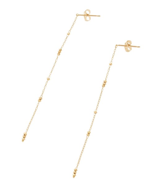 COCOSHNIK（ココシュニック）の「カットビーズ　ロングチェーン　スタッドピアス（ピアス（両耳用）・レディース・ホワイト系その他7・00）」の4枚目の写真