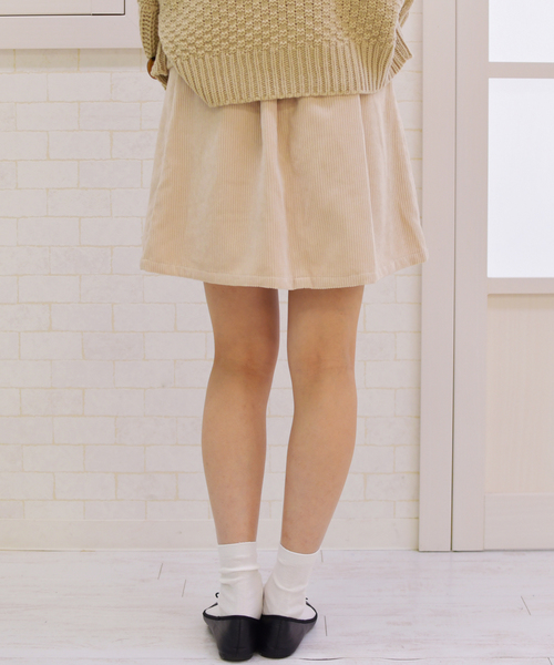 PairPair(ペアペア)の「コーデュロイ編み上げ台形スカート(スカート・レディース・ライトグレー/ブラック/ピンク/アイボリー/モカ・FREE)」の14枚目の写真