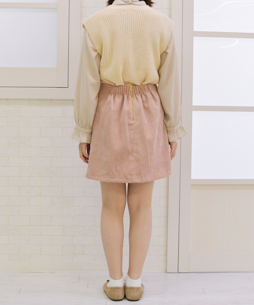 PairPair(ペアペア)の「コーデュロイ編み上げ台形スカート(スカート・レディース・ライトグレー/ブラック/ピンク/アイボリー/モカ・FREE)」の17枚目の写真