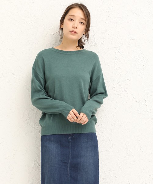 Honeys(ハニーズ)の「あったかクルーネック(ニット/セーター)」|グリーン