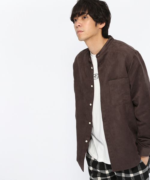 LAKOLE（ラコレ）の「スエードバンドシャツ / LAKOLE（シャツ/ブラウス・メンズ・ベージュ/スモーク/オリーブ・LARGE/MEDIUM）」の3枚目の写真
