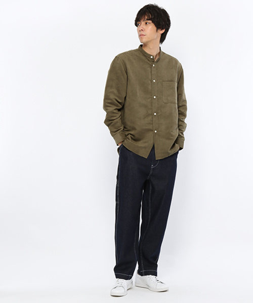 LAKOLE（ラコレ）の「スエードバンドシャツ / LAKOLE（シャツ/ブラウス・メンズ・ベージュ/スモーク/オリーブ・LARGE/MEDIUM）」の8枚目の写真