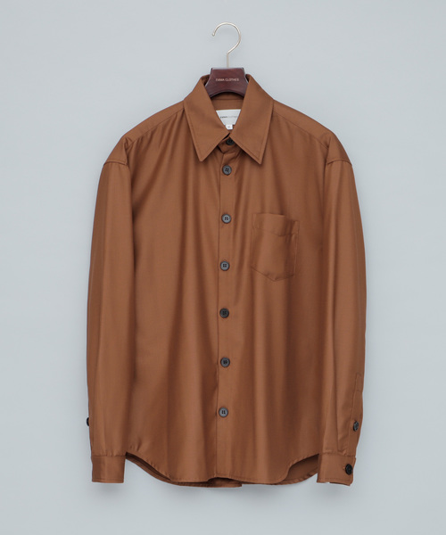 EMMA CLOTHES(エマクローズ)の「TRワイドカラー ボリュームシルエットシャツ(シャツ/ブラウス・メンズ・チャコールグレー/ネイビー/ブラウン/グレー/グリーン・FREE)」の6枚目の写真