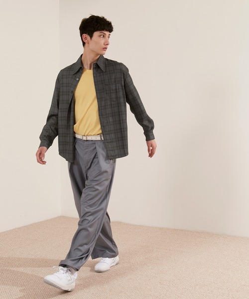 EMMA CLOTHES(エマクローズ)の「TRワイドカラー ボリュームシルエットシャツ(シャツ/ブラウス・メンズ・チャコールグレー/ネイビー/ブラウン/グレー/グリーン・FREE)」の14枚目の写真