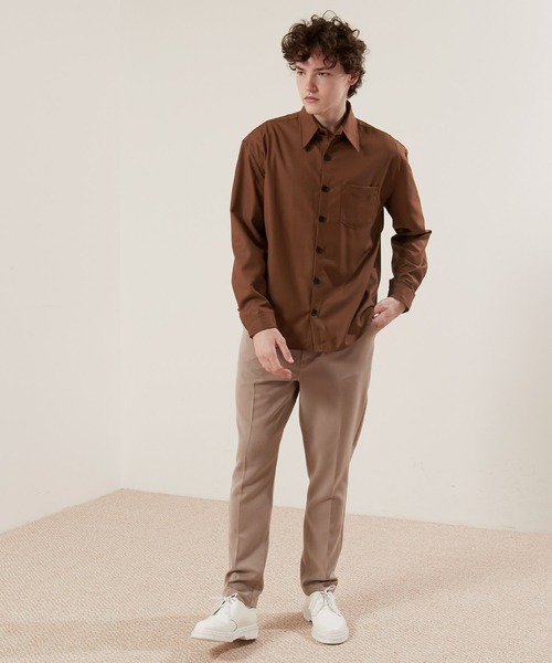 EMMA CLOTHES(エマクローズ)の「TRワイドカラー ボリュームシルエットシャツ(シャツ/ブラウス・メンズ・チャコールグレー/ネイビー/ブラウン/グレー/グリーン・FREE)」の18枚目の写真