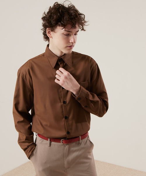 EMMA CLOTHES(エマクローズ)の「TRワイドカラー ボリュームシルエットシャツ(シャツ/ブラウス・メンズ・チャコールグレー/ネイビー/ブラウン/グレー/グリーン・FREE)」の20枚目の写真