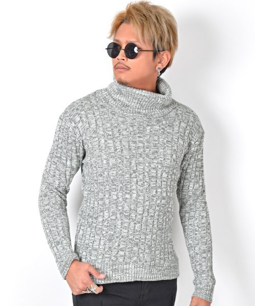 LUXSTYLE(ラグスタイル)の「タートルネックニット(ニット/セーター・メンズ・ホワイト/ブラック/ネイビー/グレー/ブラック系その他・L/XL/M/S)」の4枚目の写真