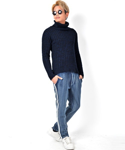 LUXSTYLE(ラグスタイル)の「タートルネックニット(ニット/セーター・メンズ・ホワイト/ブラック/ネイビー/グレー/ブラック系その他・L/XL/M/S)」の19枚目の写真