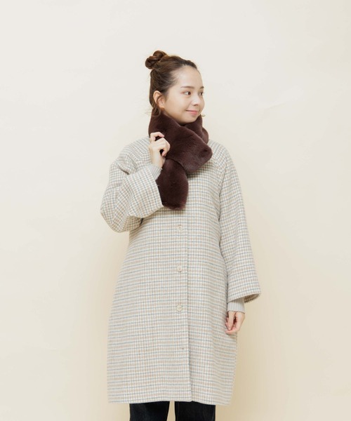 flower（フラワー）の「スウィーティーファーマフラー（マフラー・レディース・ベージュ/ブラウン・FREE）」の18枚目の写真