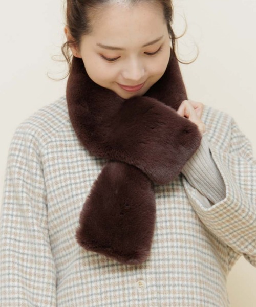 flower（フラワー）の「スウィーティーファーマフラー（マフラー・レディース・ベージュ/ブラウン・FREE）」の9枚目の写真