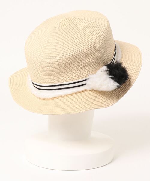 チチカカ(チチカカ)の「ポンポンタッセルカンカン帽(ハット・レディース・グレー/ホワイト/ブルー・FREE)」の5枚目の写真