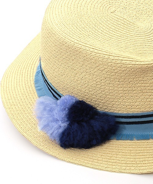 チチカカ(チチカカ)の「ポンポンタッセルカンカン帽(ハット・レディース・グレー/ホワイト/ブルー・FREE)」の13枚目の写真