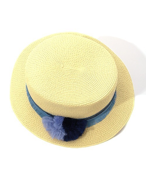 チチカカ(チチカカ)の「ポンポンタッセルカンカン帽(ハット・レディース・グレー/ホワイト/ブルー・FREE)」の11枚目の写真