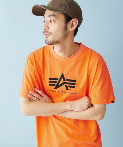 Alpha Industries(アルファインダストリーズ)の「Alpha Industries/アルファインダストリーズ A-MARK PRINT T SHIRT 半袖ロゴTシャツ(Tシャツ/カットソー・メンズ・ホワイト/ブラック/ネイビー/オレンジ/グリーン系その他・L/S/M)」の5枚目の写真