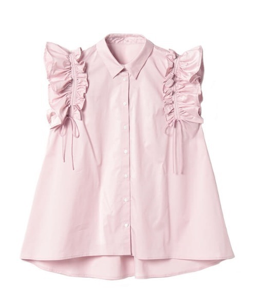 EIMY ISTOIRE(エイミーイストワール)の「ギャザーフリルスリーブシャツ(シャツ/ブラウス・レディース・ホワイト/ベージュ/ネイビー/ピンク・FREE)」の18枚目の写真