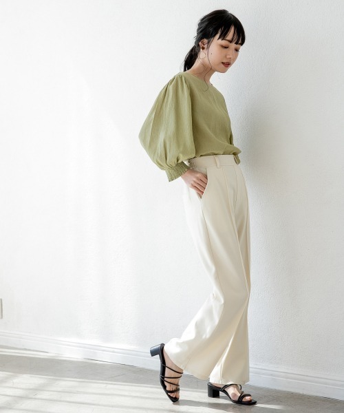 LOWRYS FARM（ローリーズファーム）の「シアープリーツブラウス６Ｓ　887462（シャツ/ブラウス・レディース・グリーン/ブラック/ピンク/オフホワイト・FREE）」の14枚目の写真