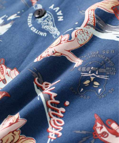 And A(アンドエー)の「AVIREX アヴィレックス / S/S ALOHA SH "MERMAID" マーメイド アロハシャツ / 6105118(シャツ/ブラウス・メンズ・ホワイト/ネイビー/レッド・MEDIUM/LARGE/X-LARGE/XX-LARGE)」の13枚目の写真