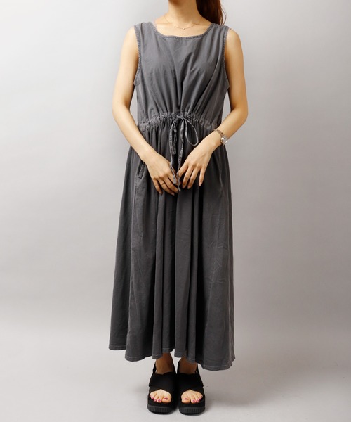 FUNALIVE(ファンアライブ)の「【UAS8 original】ピグメント加工ドッキングノースリーワンピース womens(ワンピース・レディース・カーキ/ブルー/チャコール・FREE)」の6枚目の写真