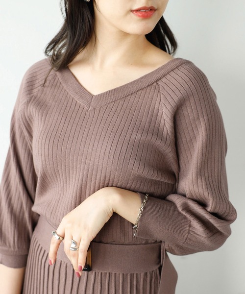 GeeRA(ジーラ)の「前後2WAYプリーツニットワンピース(ワンピース・レディース・モカ/ネイビー/ボルドー/ブラック/ブラウン/パープル/ブルー・X-LARGE/XX-LARGE/MEDIUM/LARGE)」の22枚目の写真