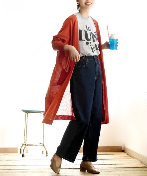 zootie（ズーティー）の「コットンリネン トッパーロングカーディガン（カーディガン/ボレロ・レディース・オートミール/マジェンタ/ターコイズブルー/マスタード/グリーン/ブラック/パープル/ロイヤルブルー/レッド/オレンジ・フリー/M）」の8枚目の写真