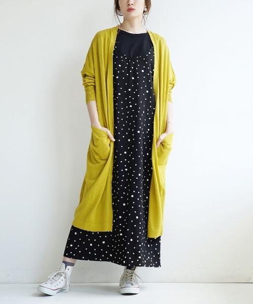 zootie（ズーティー）の「コットンリネン トッパーロングカーディガン（カーディガン/ボレロ・レディース・オートミール/マジェンタ/ターコイズブルー/マスタード/グリーン/ブラック/パープル/ロイヤルブルー/レッド/オレンジ・フリー/M）」の7枚目の写真