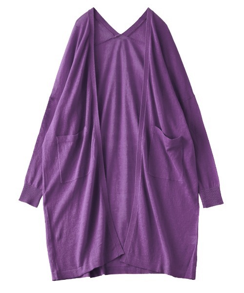 zootie（ズーティー）の「コットンリネン トッパーロングカーディガン（カーディガン/ボレロ・レディース・オートミール/マジェンタ/ターコイズブルー/マスタード/グリーン/ブラック/パープル/ロイヤルブルー/レッド/オレンジ・フリー/M）」の15枚目の写真