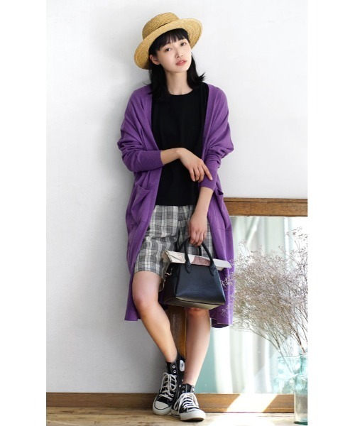 zootie（ズーティー）の「コットンリネン トッパーロングカーディガン（カーディガン/ボレロ・レディース・オートミール/マジェンタ/ターコイズブルー/マスタード/グリーン/ブラック/パープル/ロイヤルブルー/レッド/オレンジ・フリー/M）」の13枚目の写真