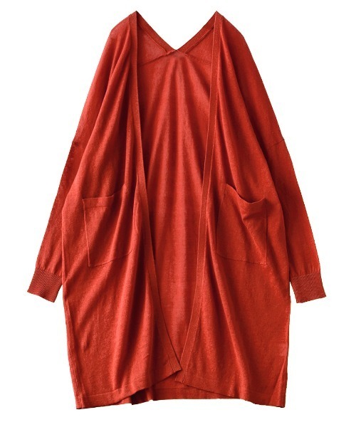 zootie（ズーティー）の「コットンリネン トッパーロングカーディガン（カーディガン/ボレロ・レディース・オートミール/マジェンタ/ターコイズブルー/マスタード/グリーン/ブラック/パープル/ロイヤルブルー/レッド/オレンジ・フリー/M）」の11枚目の写真