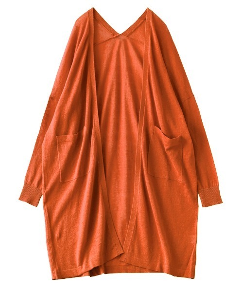 zootie（ズーティー）の「コットンリネン トッパーロングカーディガン（カーディガン/ボレロ・レディース・オートミール/マジェンタ/ターコイズブルー/マスタード/グリーン/ブラック/パープル/ロイヤルブルー/レッド/オレンジ・フリー/M）」の17枚目の写真