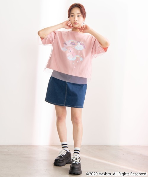 WEGO(ウィゴー)の「∴WEGO/【マイリトルポニーコラボ】チュールレイヤードTシャツ(Tシャツ/カットソー・レディース・ホワイト/ピンク・FREE)」の7枚目の写真