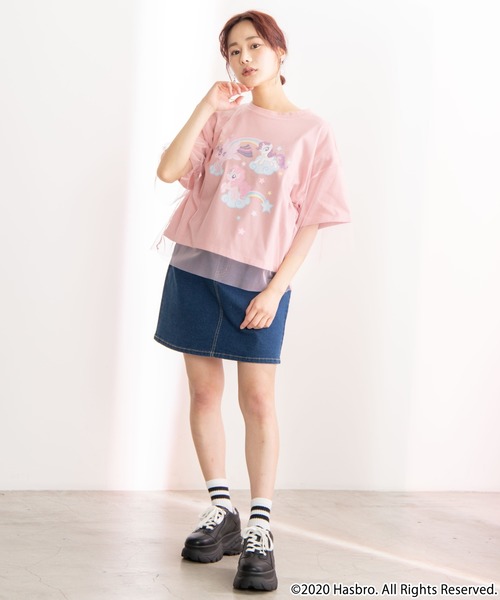 WEGO(ウィゴー)の「∴WEGO/【マイリトルポニーコラボ】チュールレイヤードTシャツ(Tシャツ/カットソー・レディース・ホワイト/ピンク・FREE)」の8枚目の写真