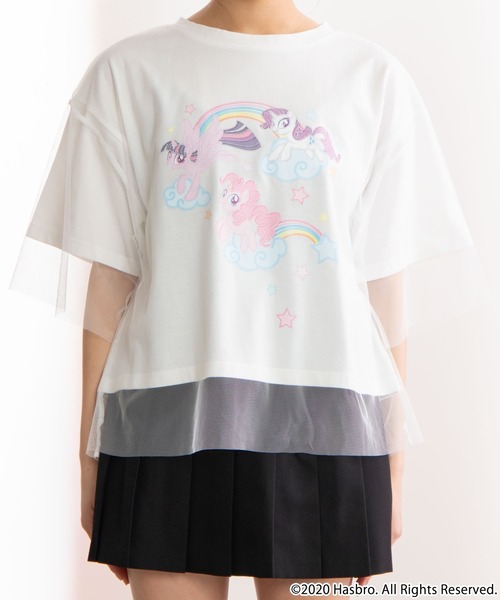 WEGO(ウィゴー)の「∴WEGO/【マイリトルポニーコラボ】チュールレイヤードTシャツ(Tシャツ/カットソー・レディース・ホワイト/ピンク・FREE)」の9枚目の写真