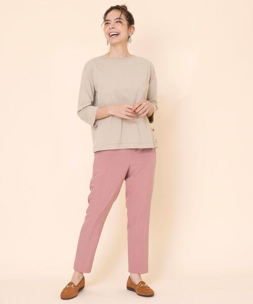 coen（コーエン）の「USAコットンボートネック7分袖カットソー（Tシャツ/カットソー・レディース・ダークグレー/ベージュ/ホワイト・LARGE/MEDIUM）」の15枚目の写真