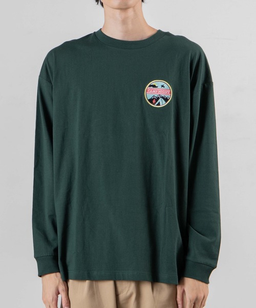 WEGO（ウィゴー）の「WEGO/レトロロゴ刺繍ビッグシルエットロンT（Tシャツ/カットソー・メンズ・ホワイト/ダークグリーン/ベージュ/アイボリー・MEDIUM/LARGE）」の7枚目の写真