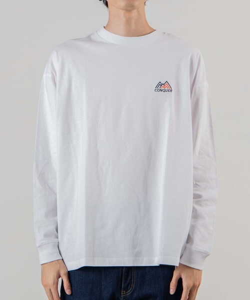 WEGO（ウィゴー）の「WEGO/レトロロゴ刺繍ビッグシルエットロンT（Tシャツ/カットソー・メンズ・ホワイト/ダークグリーン/ベージュ/アイボリー・MEDIUM/LARGE）」の19枚目の写真