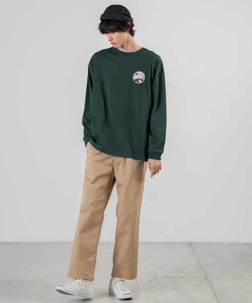 WEGO（ウィゴー）の「WEGO/レトロロゴ刺繍ビッグシルエットロンT（Tシャツ/カットソー・メンズ・ホワイト/ダークグリーン/ベージュ/アイボリー・MEDIUM/LARGE）」の11枚目の写真