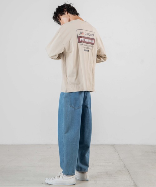 WEGO（ウィゴー）の「WEGO/レトロロゴ刺繍ビッグシルエットロンT（Tシャツ/カットソー・メンズ・ホワイト/ダークグリーン/ベージュ/アイボリー・MEDIUM/LARGE）」の16枚目の写真