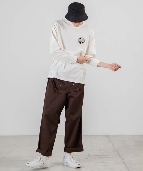 WEGO（ウィゴー）の「WEGO/レトロロゴ刺繍ビッグシルエットロンT（Tシャツ/カットソー・メンズ・ホワイト/ダークグリーン/ベージュ/アイボリー・MEDIUM/LARGE）」の21枚目の写真