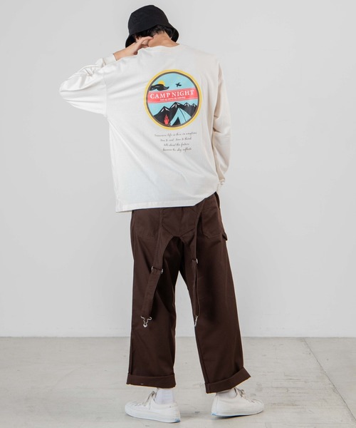 WEGO（ウィゴー）の「WEGO/レトロロゴ刺繍ビッグシルエットロンT（Tシャツ/カットソー・メンズ・ホワイト/ダークグリーン/ベージュ/アイボリー・MEDIUM/LARGE）」の8枚目の写真