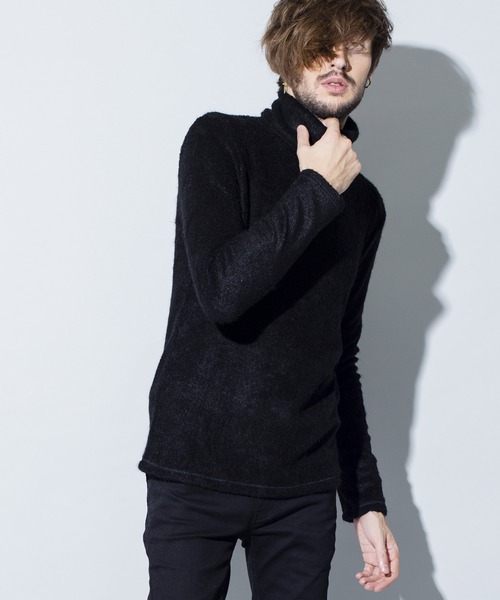 NO ID.（ノーアイディ）の「【NO ID.】Vicuere Lamb Pile Turtleneck Pullover / ビキューレ ラム パイル タートルネック プルオーバー（ニット/セーター・メンズ・ライトグレー/ブラック/ネイビー/アイボリー/ダークグレー/ワイン・1/2）」の2枚目の写真