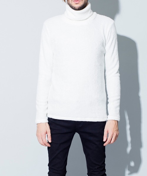 NO ID.（ノーアイディ）の「【NO ID.】Vicuere Lamb Pile Turtleneck Pullover / ビキューレ ラム パイル タートルネック プルオーバー（ニット/セーター・メンズ・ライトグレー/ブラック/ネイビー/アイボリー/ダークグレー/ワイン・1/2）」の7枚目の写真