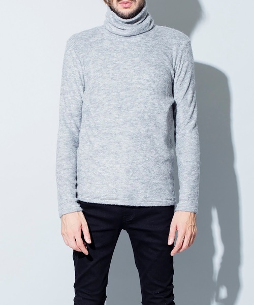 NO ID.（ノーアイディ）の「【NO ID.】Vicuere Lamb Pile Turtleneck Pullover / ビキューレ ラム パイル タートルネック プルオーバー（ニット/セーター・メンズ・ライトグレー/ブラック/ネイビー/アイボリー/ダークグレー/ワイン・1/2）」の10枚目の写真